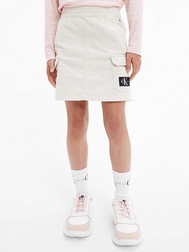 White Calvin Klein Corduroy Girls\'s Skirt | SFRL-21697