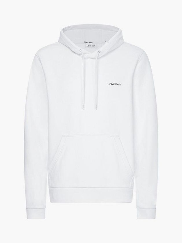 White Calvin Klein Cotton Men Hoodie | XOIF-90326