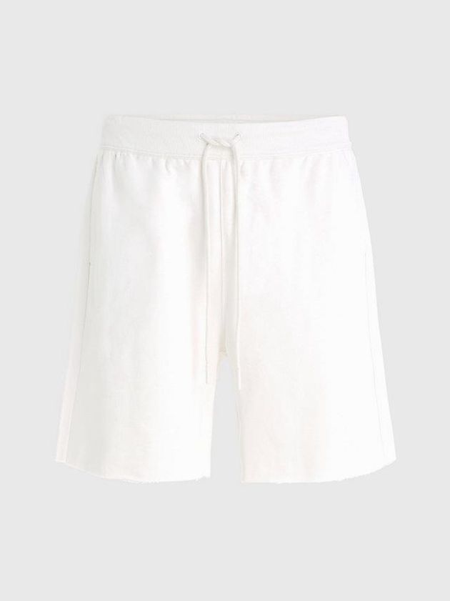 White Calvin Klein Cotton Terry Gym Men Shorts | GAWM-01472