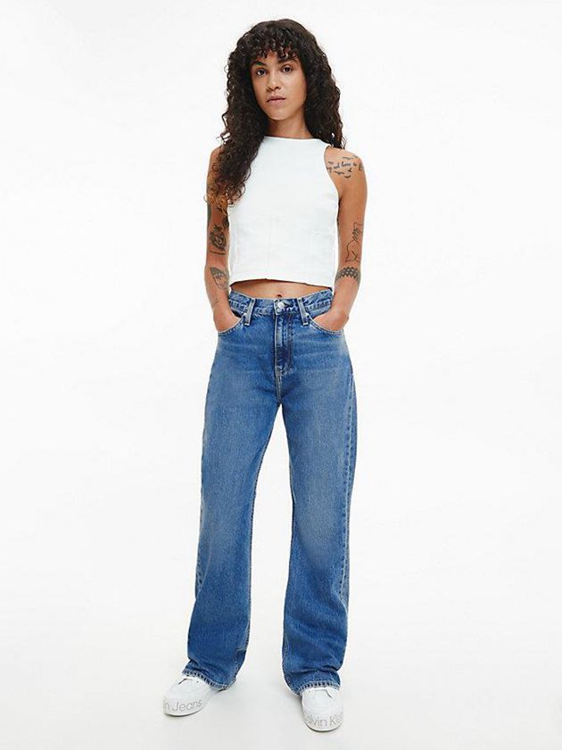 White Calvin Klein Cotton Terry Tank Women Top | GENO-59872