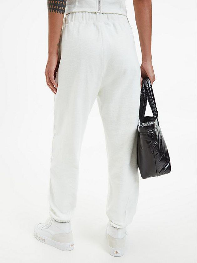 White Calvin Klein Cotton Terry Women Joggers | OSXV-97681