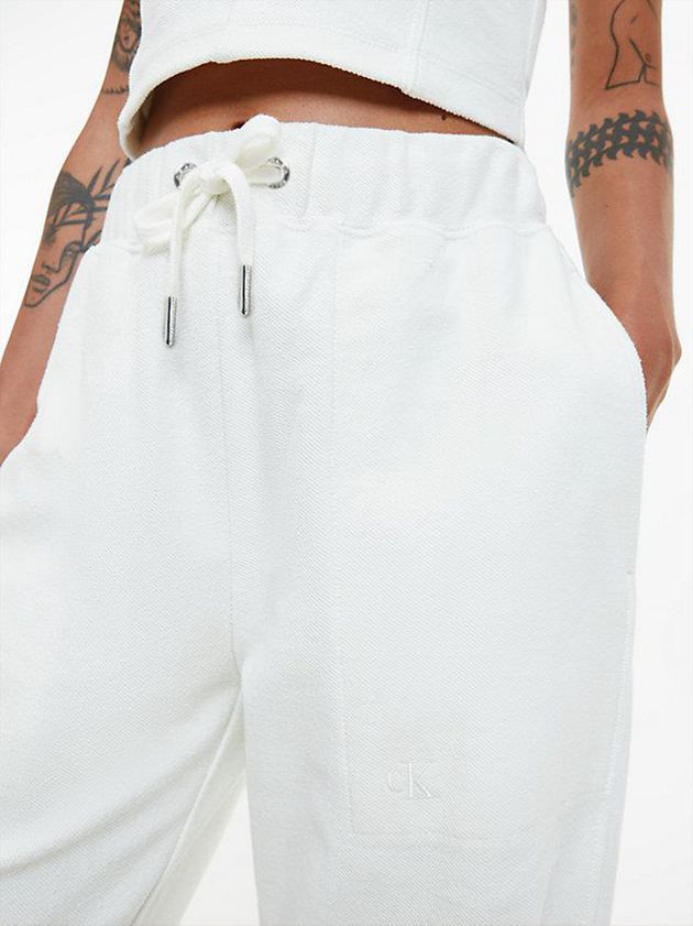 White Calvin Klein Cotton Terry Women Joggers | OSXV-97681