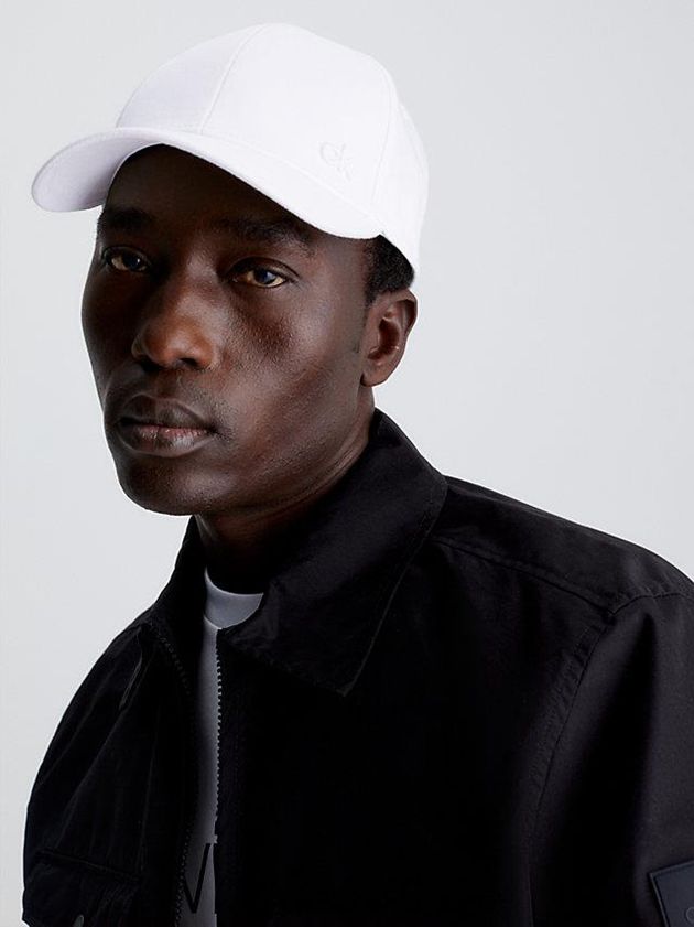 White Calvin Klein Cotton Twill Men Cap | VLQE-25846