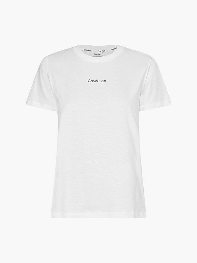 White Calvin Klein Cotton Women T-Shirt | LBIU-60781