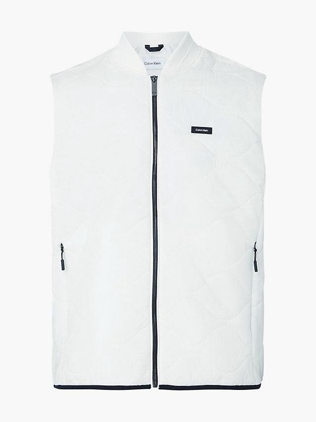 White Calvin Klein Crinkle Nylon Quilted Men Vest | CRME-35094