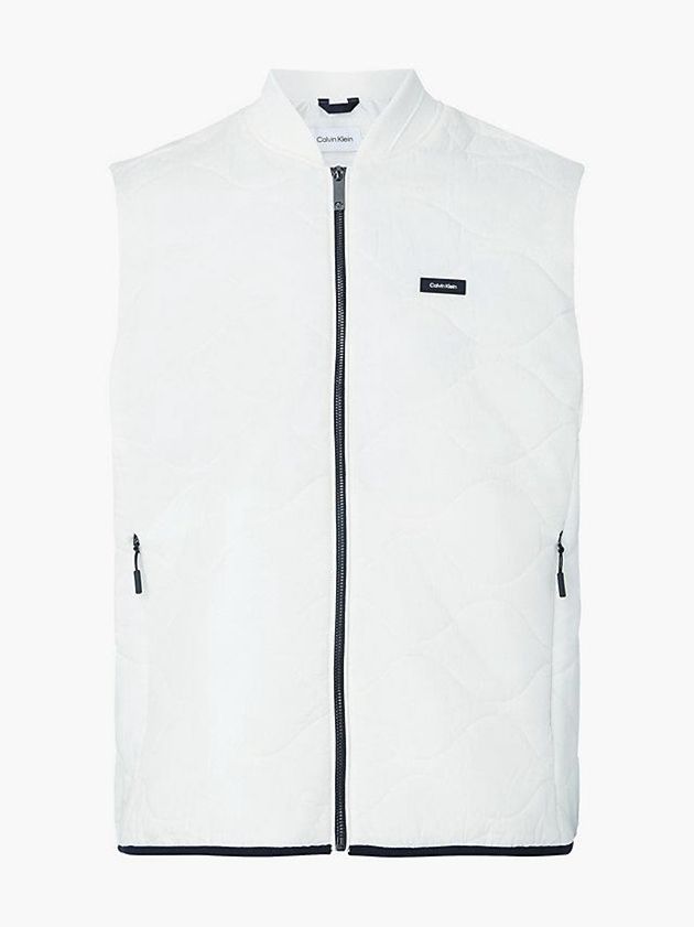 White Calvin Klein Crinkle Nylon Quilted Men Vest | CRME-35094