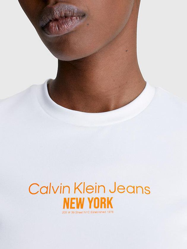 White Calvin Klein Cropped Bustier Women T-Shirt | UAVL-06784
