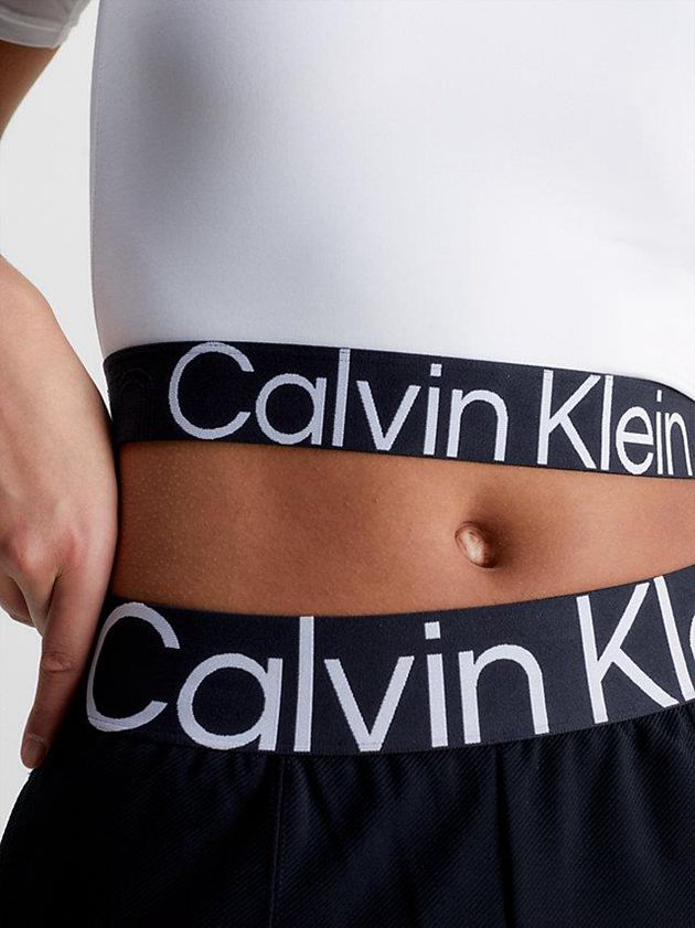 White Calvin Klein Cropped Gym Women T-Shirt | XRBE-91437