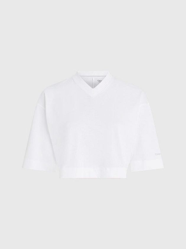 White Calvin Klein Cropped Gym Women T-Shirt | DSXU-39280