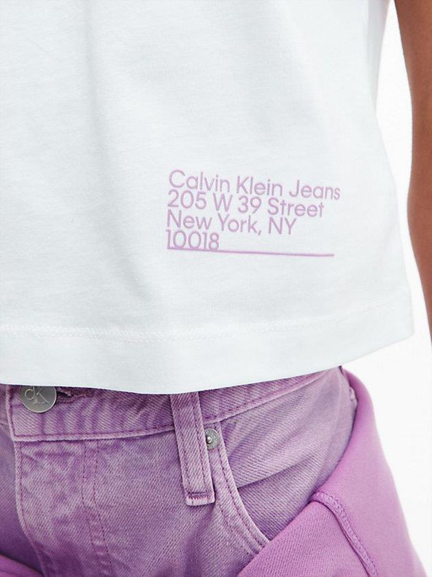 White Calvin Klein Cropped Organic Cotton Women T-Shirt | YISP-87921