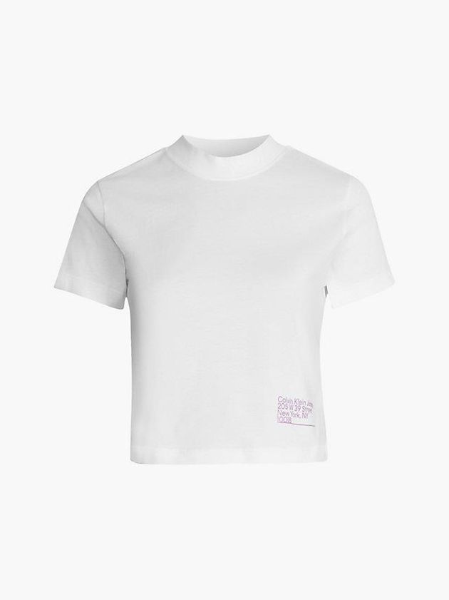 White Calvin Klein Cropped Organic Cotton Women T-Shirt | YISP-87921