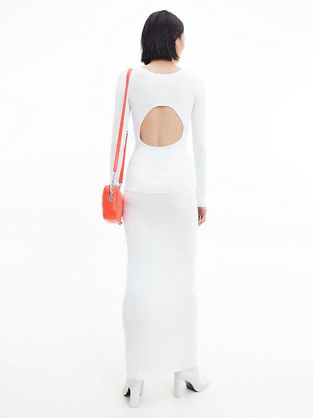 White Calvin Klein Cut Out Detail Jumper Women Sweater | PRGX-91720
