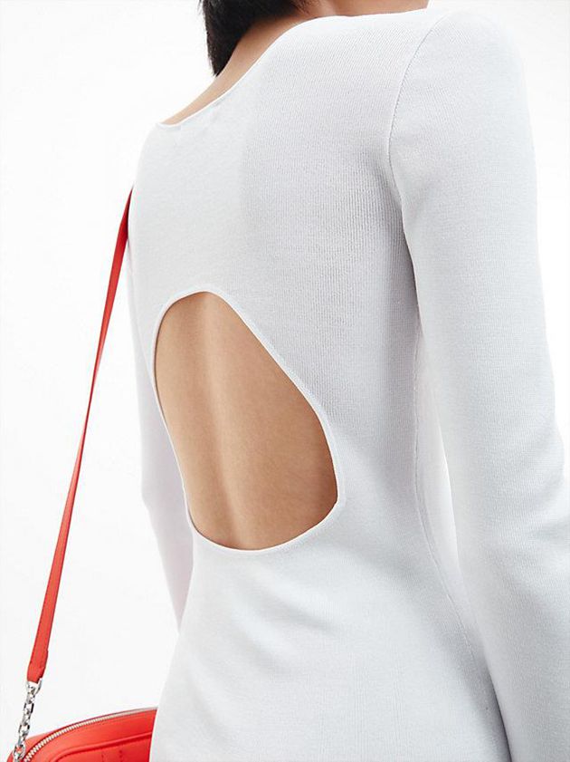 White Calvin Klein Cut Out Detail Jumper Women Sweater | PRGX-91720