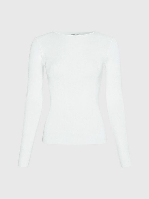 White Calvin Klein Cut Out Detail Jumper Women Sweater | PRGX-91720