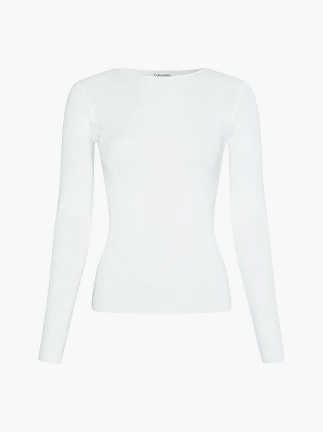 White Calvin Klein Cut Out Detail Jumper Women Sweater | PRGX-91720