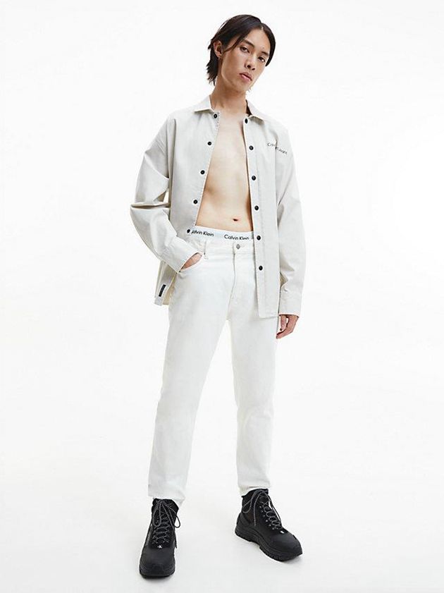 White Calvin Klein Dad Men Jeans | OQEL-90576