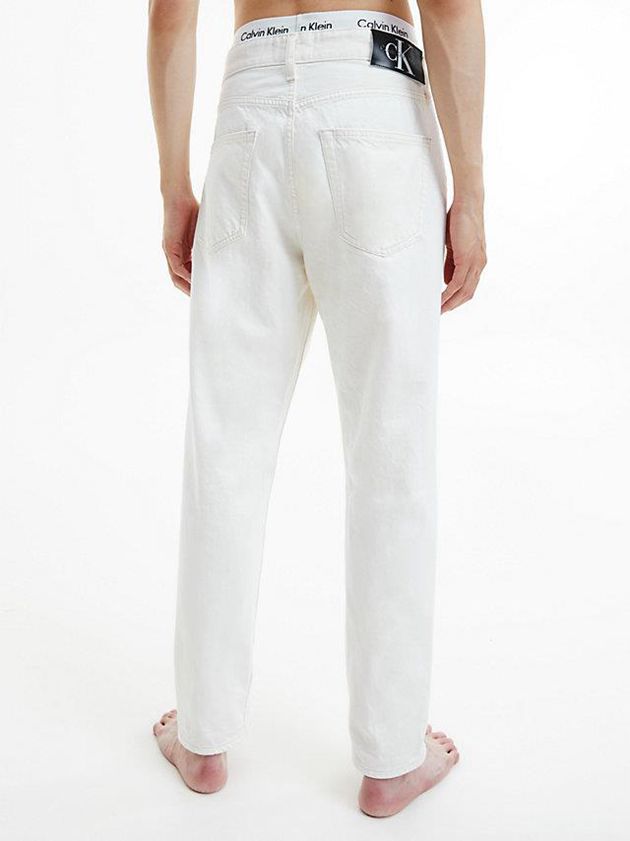 White Calvin Klein Dad Men Jeans | OQEL-90576