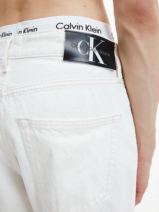 White Calvin Klein Dad Men Jeans | OQEL-90576