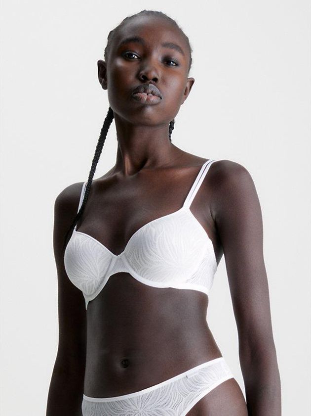 White Calvin Klein Demi T-Shirt - Sheer Marquisette Women Bra | LUBX-72530