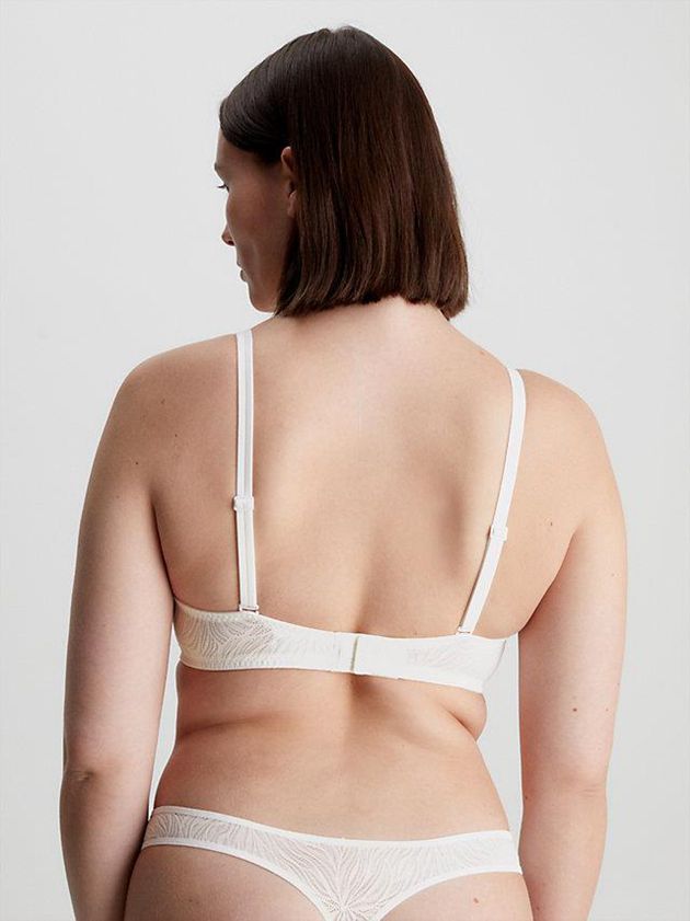 White Calvin Klein Demi T-Shirt - Sheer Marquisette Women Bra | LUBX-72530