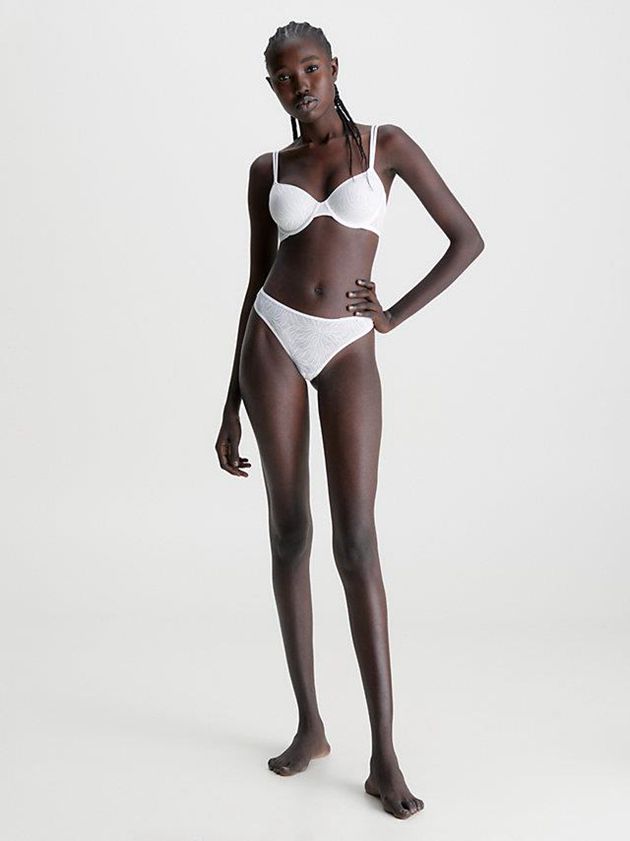 White Calvin Klein Demi T-Shirt - Sheer Marquisette Women Bra | LUBX-72530