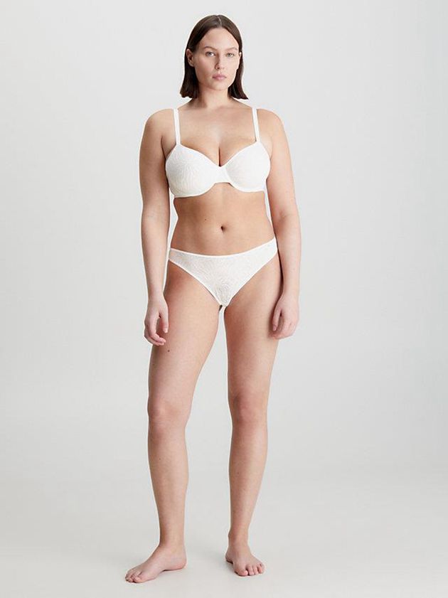 White Calvin Klein Demi T-Shirt - Sheer Marquisette Women Bra | LUBX-72530