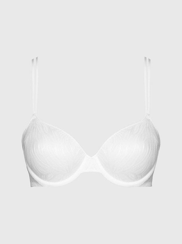 White Calvin Klein Demi T-Shirt - Sheer Marquisette Women Bra | LUBX-72530