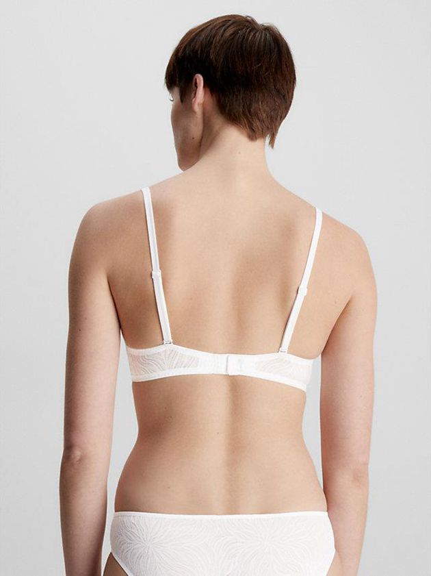 White Calvin Klein Demi - Sheer Marquisette Women Bra | HALP-39754