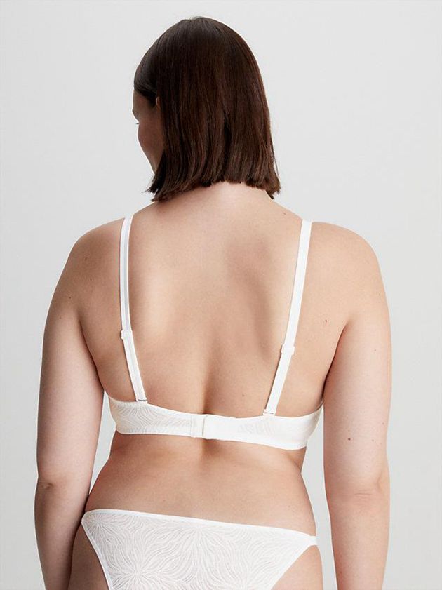 White Calvin Klein Demi - Sheer Marquisette Women Bra | HALP-39754