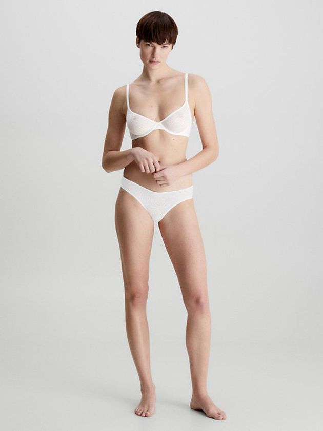 White Calvin Klein Demi - Sheer Marquisette Women Bra | HALP-39754