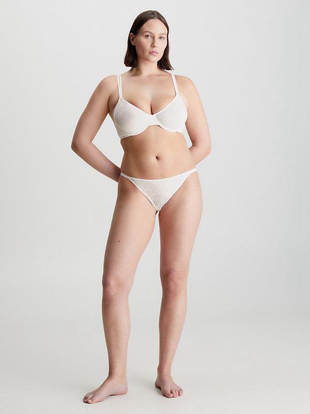 White Calvin Klein Demi - Sheer Marquisette Women Bra | HALP-39754