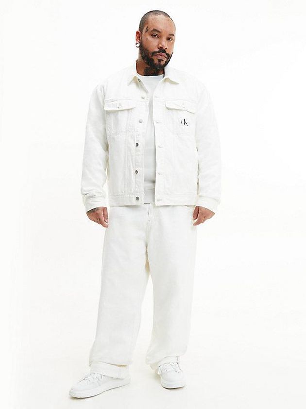 White Calvin Klein Denim Men Jacket | ORJC-89426