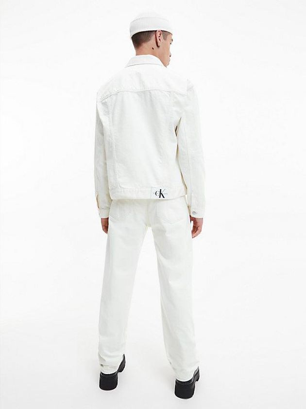 White Calvin Klein Denim Men Jacket | ORJC-89426