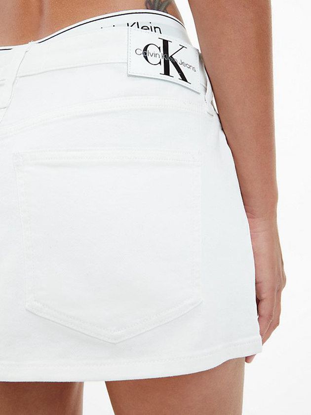 White Calvin Klein Denim Micro Mini Women Skirt | TOWY-43952