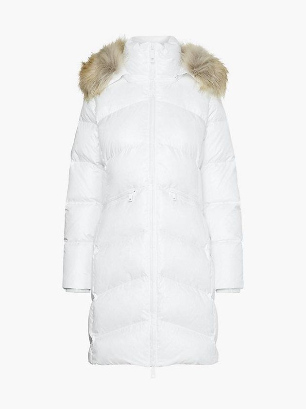 White Calvin Klein Down Women Coat | EJFW-41802