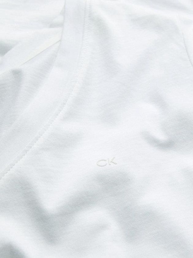 White Calvin Klein Essential V-Neck Women T-Shirt | QUXE-87032