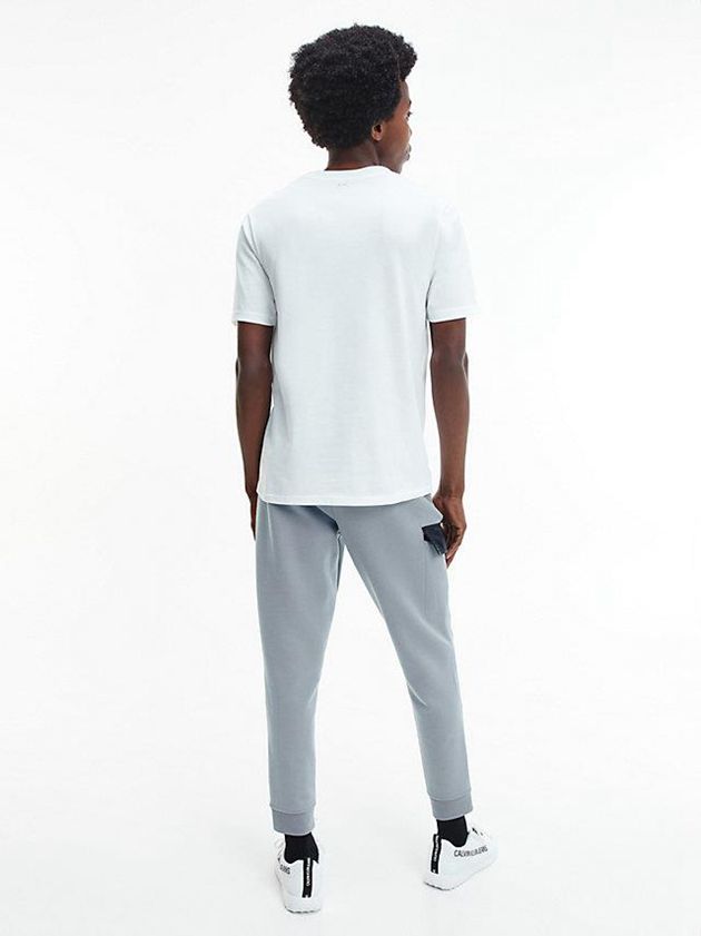 White Calvin Klein Gym Men T-Shirt | PBAC-57012