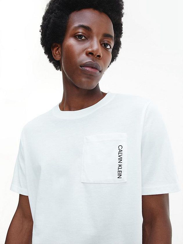 White Calvin Klein Gym Men T-Shirt | PBAC-57012