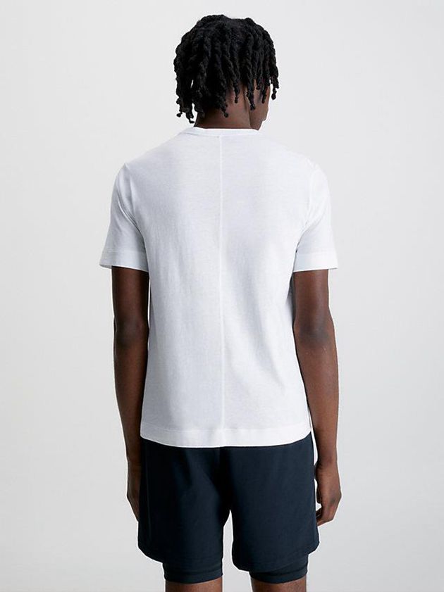 White Calvin Klein Gym Men T-Shirt | UWOP-15439