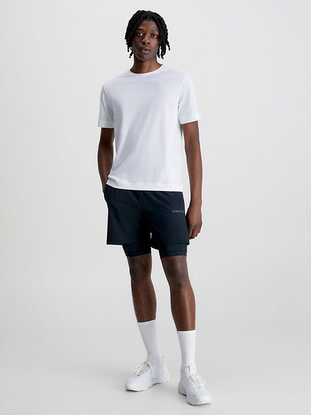 White Calvin Klein Gym Men T-Shirt | UWOP-15439