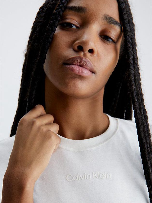 White Calvin Klein Gym Women T-Shirt | UNMX-97356