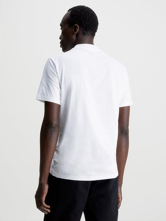 White Calvin Klein Henley Men T-Shirt | BLPR-08932