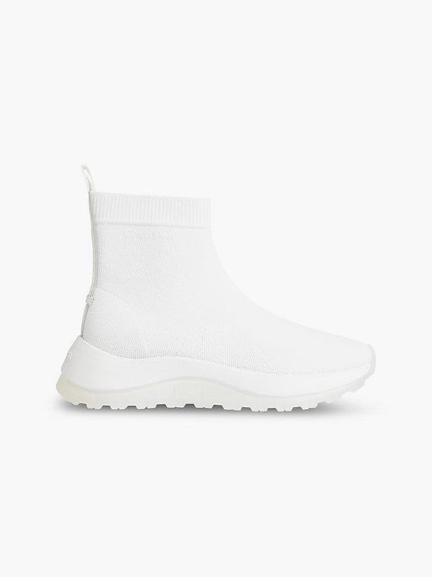 White Calvin Klein High-Top Sock Women Sneakers | LNXH-84356