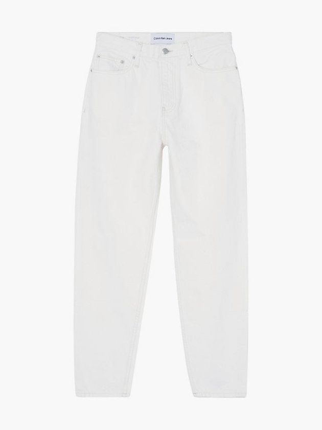 White Calvin Klein High Rise Mom Women Jeans | KRZQ-08641
