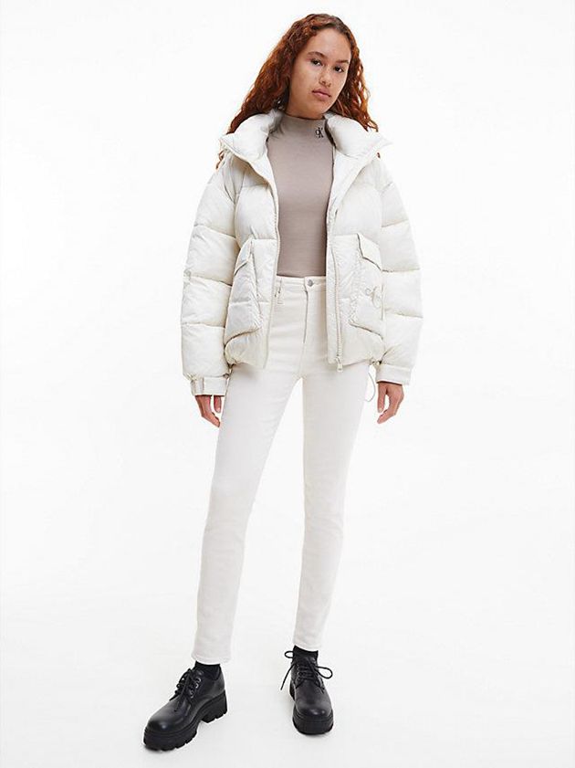 White Calvin Klein High Rise Skinny Women Jeans | HABI-65047