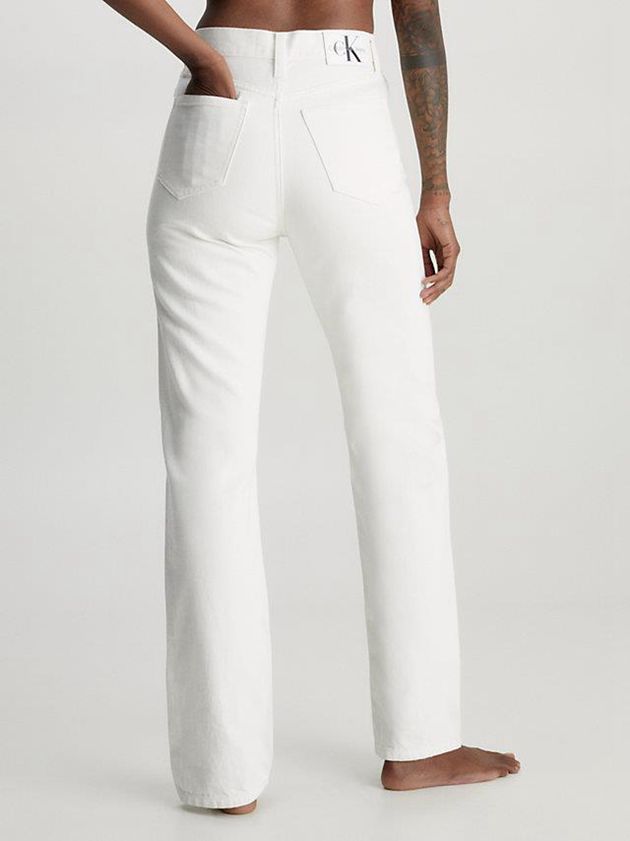 White Calvin Klein High Rise Straight Women Jeans | JPWM-83462