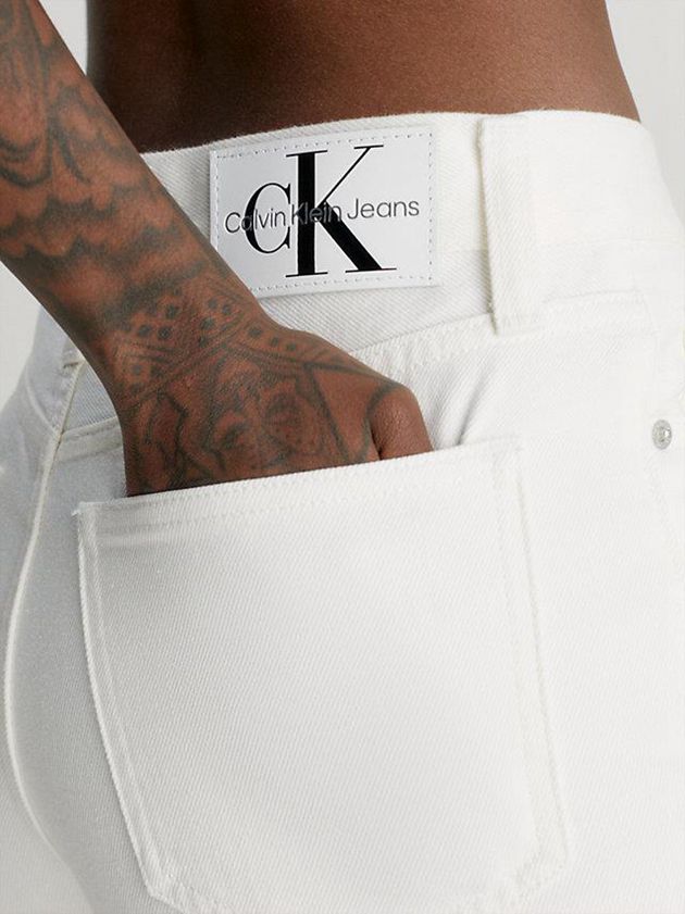 White Calvin Klein High Rise Straight Women Jeans | JPWM-83462