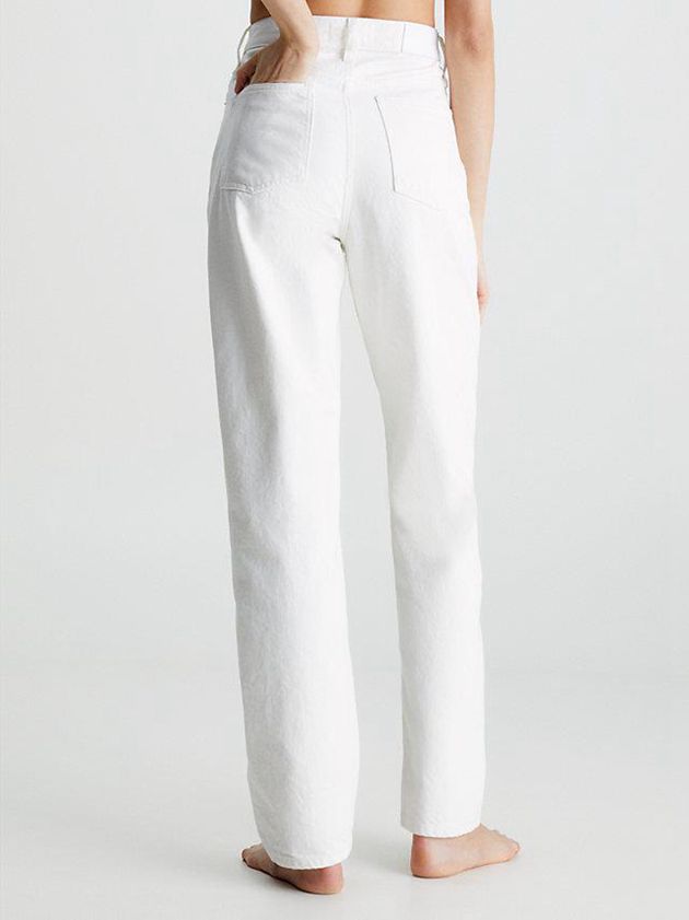 White Calvin Klein High Rise Straight Women Jeans | BFUK-12649