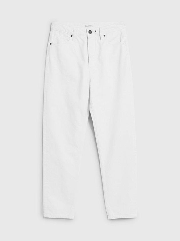White Calvin Klein High Rise Tapered Women Jeans | HLOA-61357