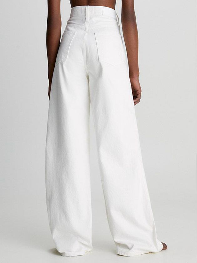 White Calvin Klein High Rise Wide Leg Women Jeans | DVTP-24893